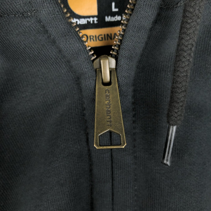 Carhartt ORIGINAL FIT Sweat Full Zip Hoodie, Men's L size cotton black type Vintage Second Hand