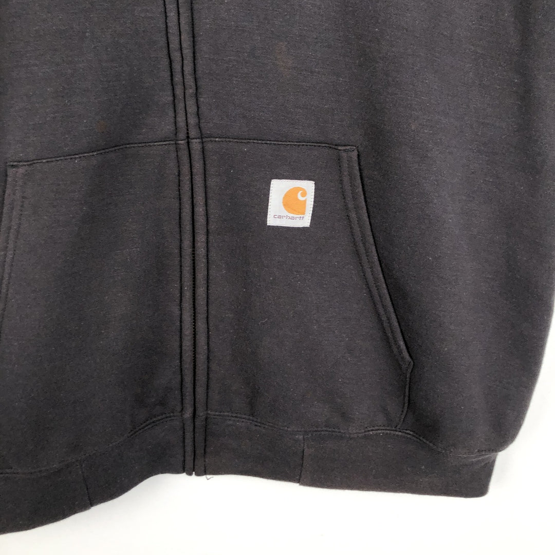 Carhartt Sweat Full Zip Hoodie Men's XL cotton black type Vintage Second Hand