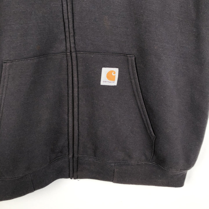 Carhartt Sweat Full Zip Hoodie Men's XL cotton black type Vintage Second Hand