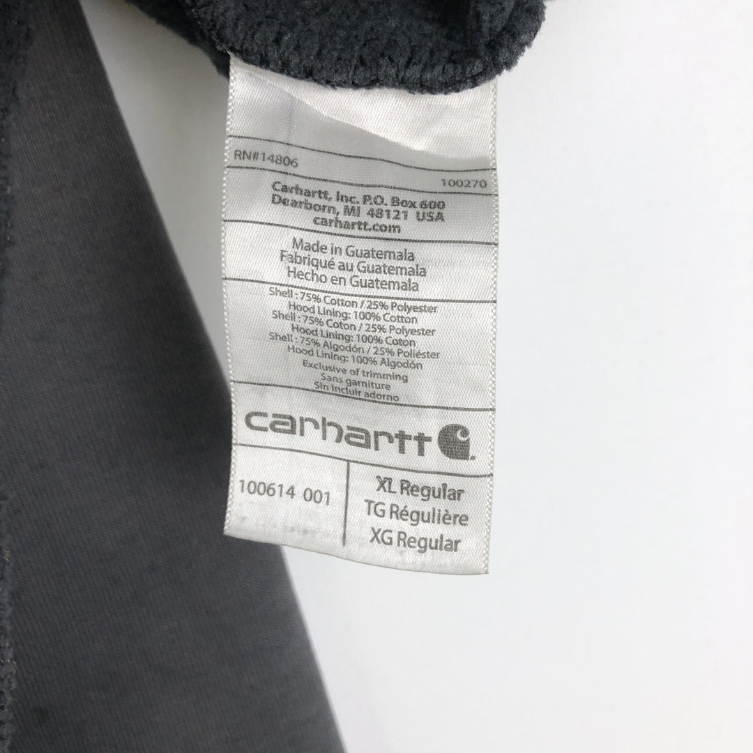 Carhartt ORIGINAL FIT Sweat Full Zip Hoodie Men's XL cotton Charcoal Vintage Second Hand