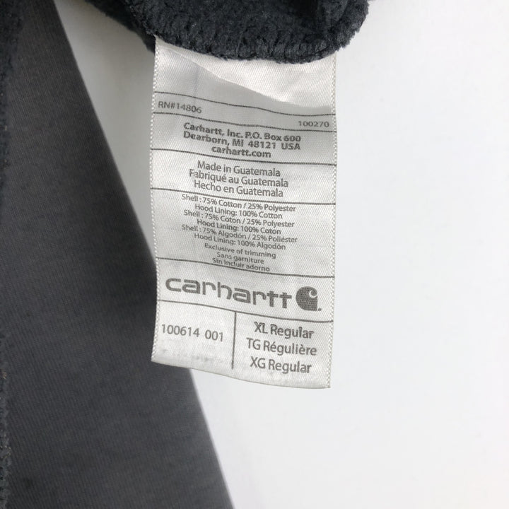 Carhartt ORIGINAL FIT Sweat Full Zip Hoodie Men's XL cotton Charcoal Vintage Second Hand