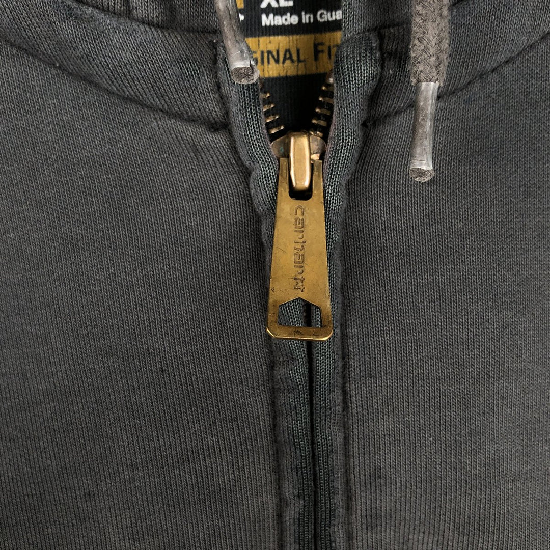 Carhartt ORIGINAL FIT Sweat Full Zip Hoodie Men's XL cotton Charcoal Vintage Second Hand