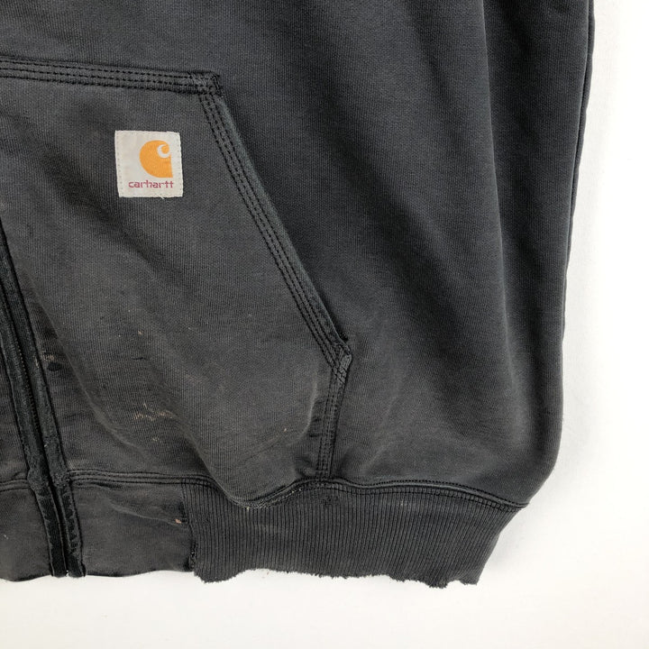 Carhartt ORIGINAL FIT Sweat Full Zip Hoodie Men's XL cotton Charcoal Vintage Second Hand