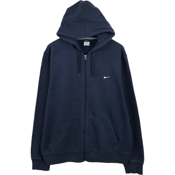 Nike Sweat Full Zip Hoodie Men's XL cotton black type Vintage Second Hand