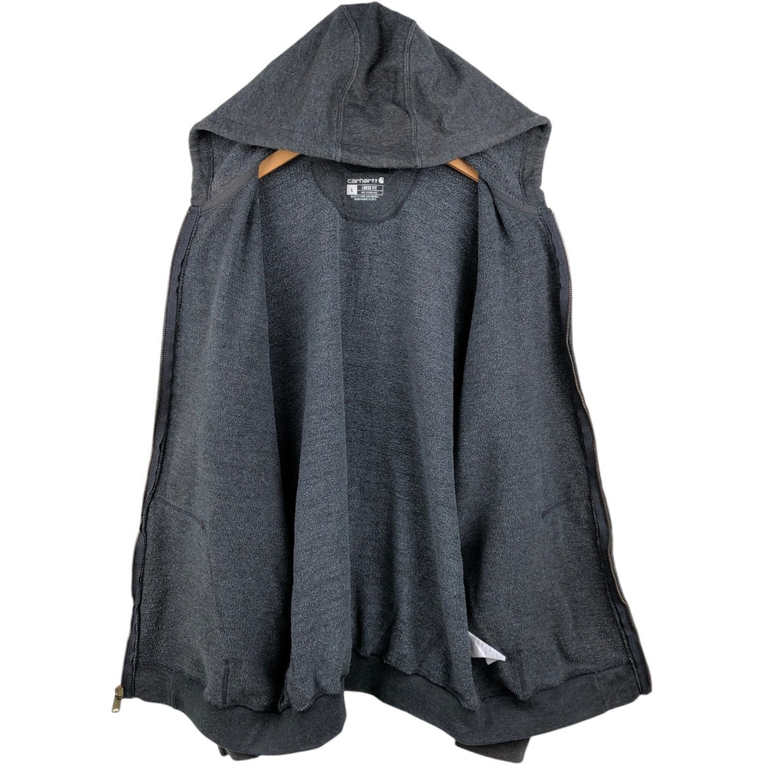 Carhartt Loose Fit Sweat Full Zip Hoodie, Men's L size cotton gray type Vintage Second Hand