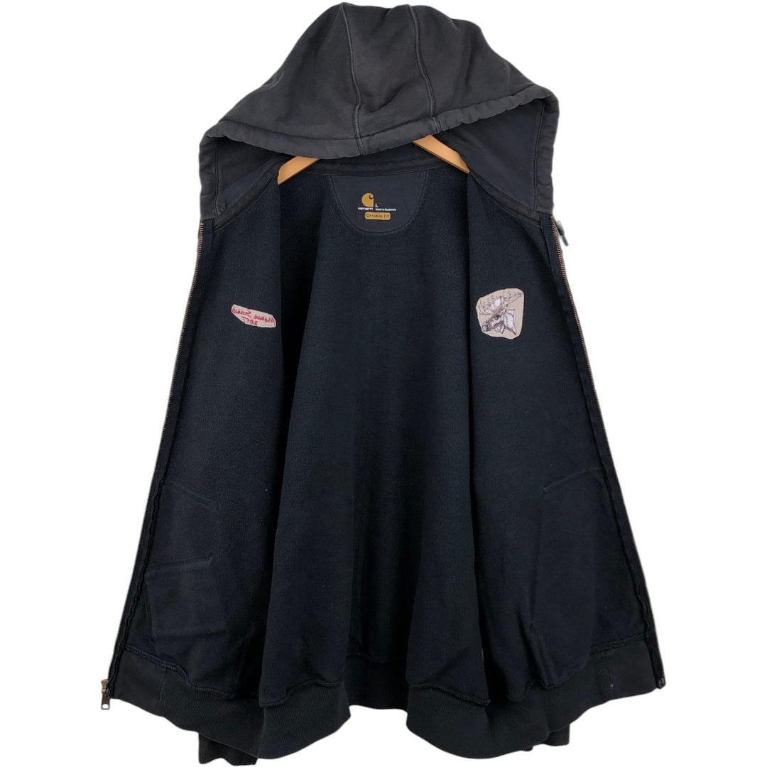 Carhartt ORIGINAL FIT Sweat Full-Zip Hoodie, Men's Size L (Equivalent) cotton black type Vintage Second Hand