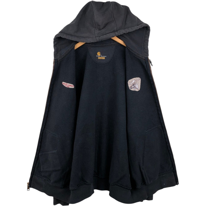 Carhartt ORIGINAL FIT Sweat Full-Zip Hoodie, Men's Size L (Equivalent) cotton black type Vintage Second Hand
