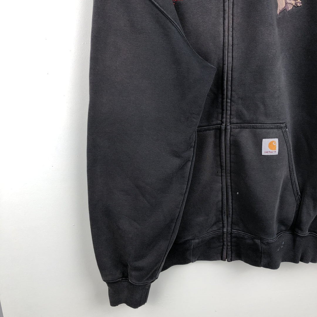 Carhartt ORIGINAL FIT Sweat Full-Zip Hoodie, Men's Size L (Equivalent) cotton black type Vintage Second Hand