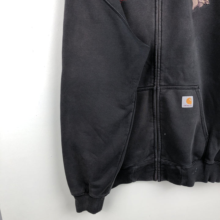 Carhartt ORIGINAL FIT Sweat Full-Zip Hoodie, Men's Size L (Equivalent) cotton black type Vintage Second Hand