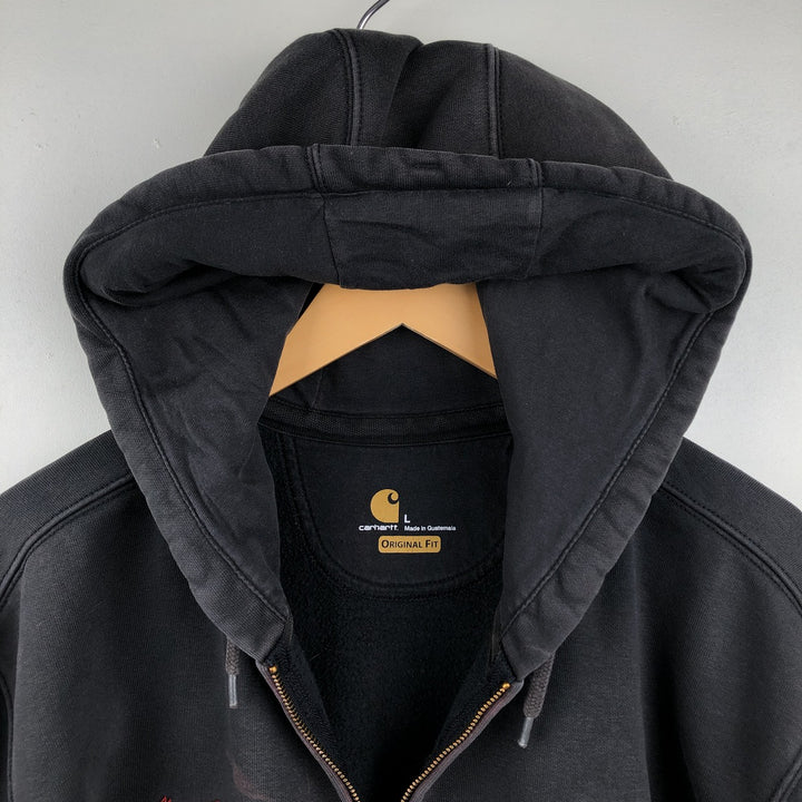 Carhartt ORIGINAL FIT Sweat Full-Zip Hoodie, Men's Size L (Equivalent) cotton black type Vintage Second Hand