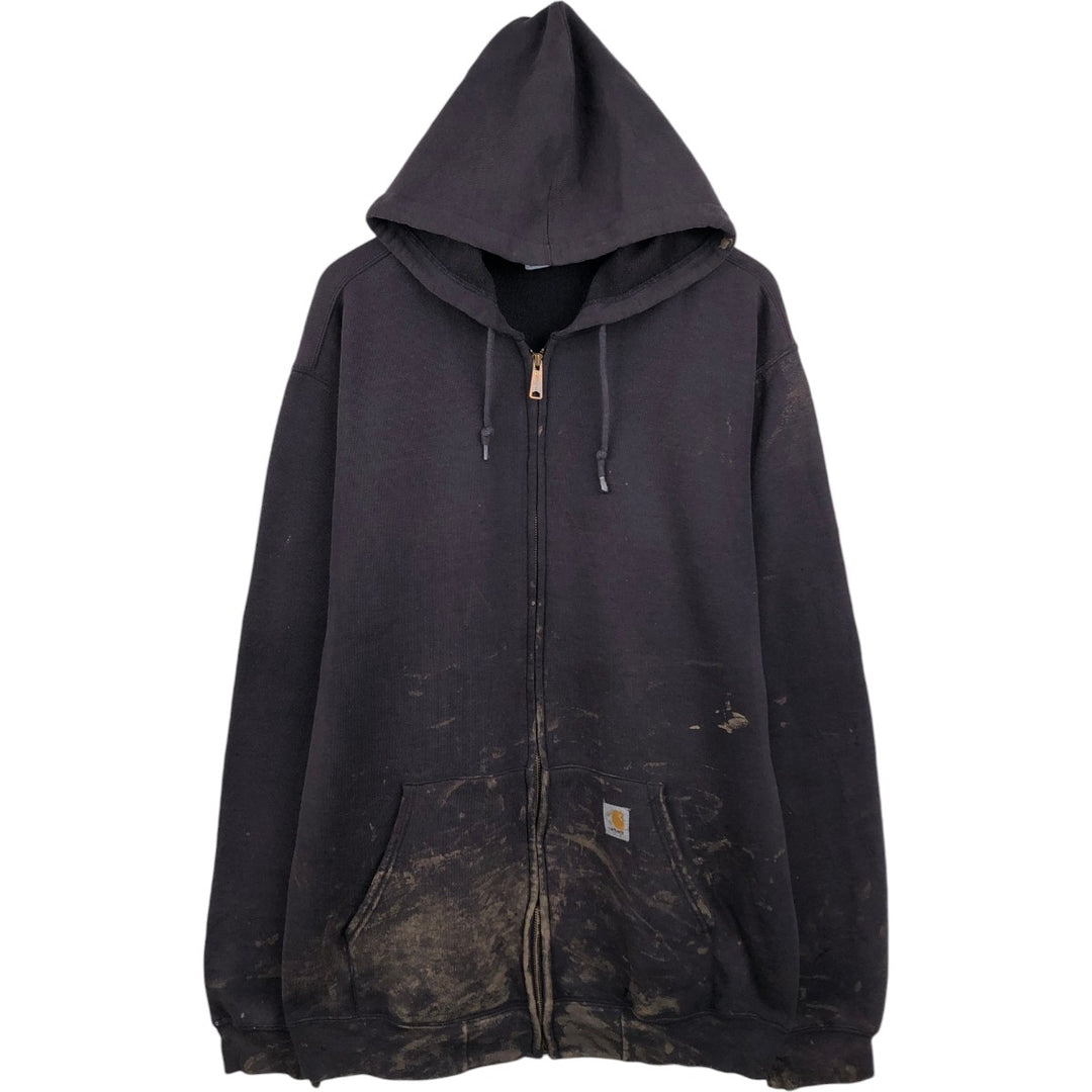Carhartt full-zip sweatshirt hoodie, men's size L (approx.) cotton black type Vintage Second Hand