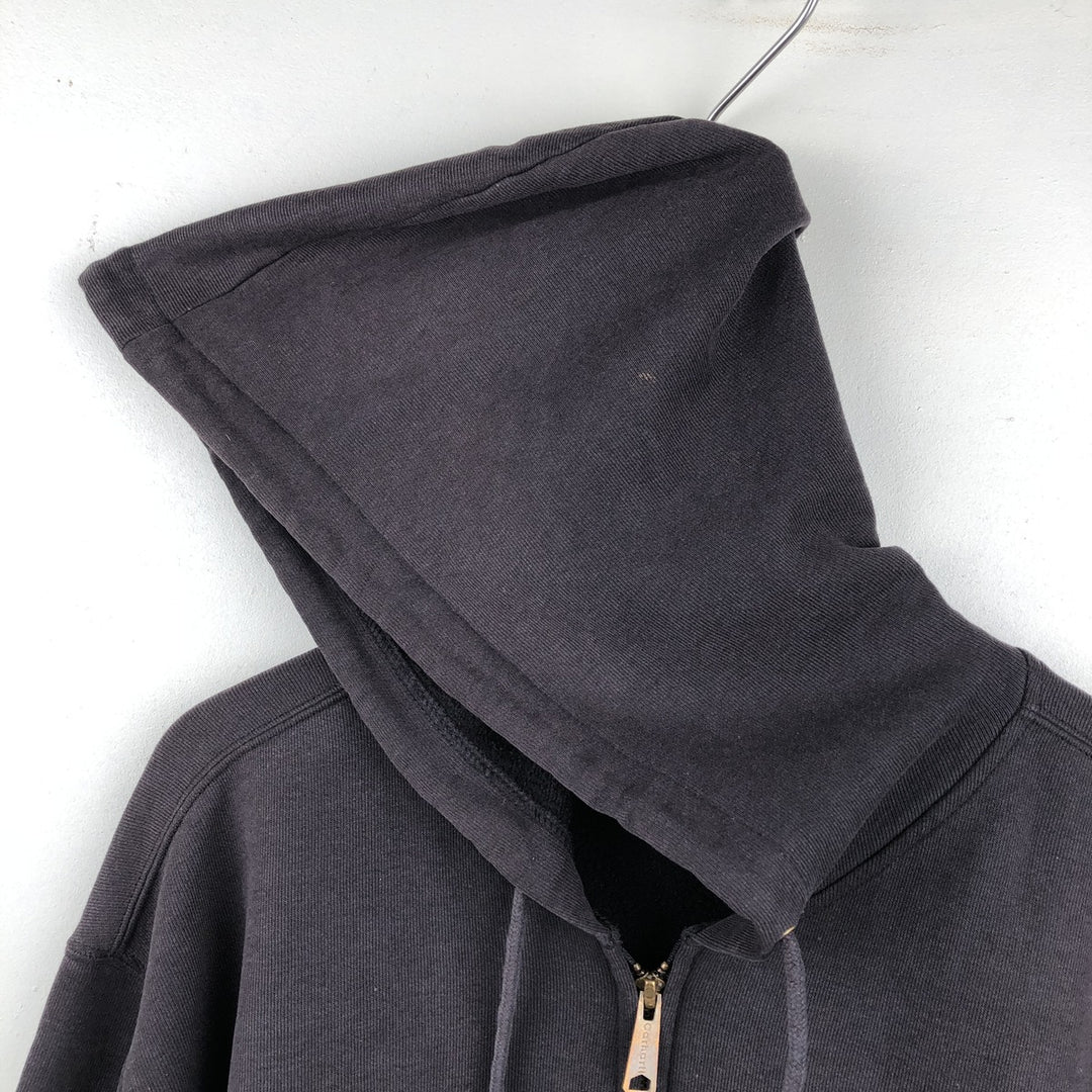 Carhartt full-zip sweatshirt hoodie, men's size L (approx.) cotton black type Vintage Second Hand