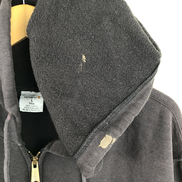 Carhartt full-zip sweatshirt hoodie, men's size L (approx.) cotton black type Vintage Second Hand