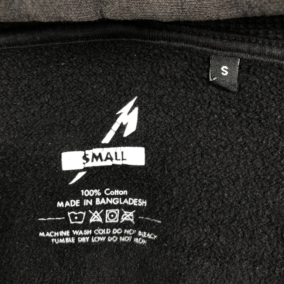 Metallica plain full-zip sweatshirt hoodie, men's size S. cotton black type Vintage Second Hand