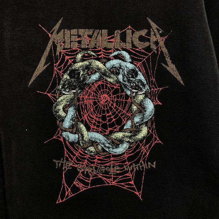 Metallica plain full-zip sweatshirt hoodie, men's size S. cotton black type Vintage Second Hand