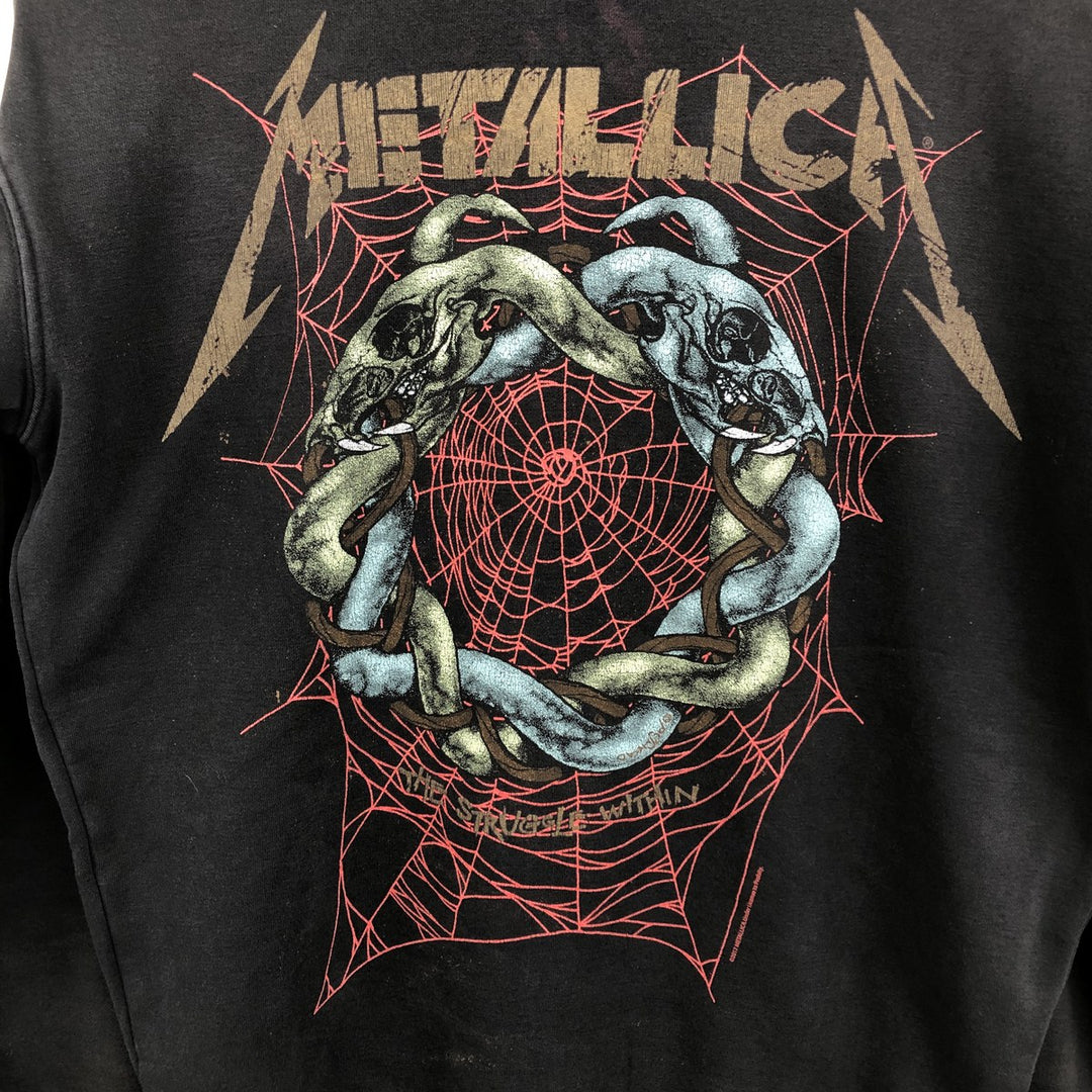 Metallica plain full-zip sweatshirt hoodie, men's size S. cotton black type Vintage Second Hand