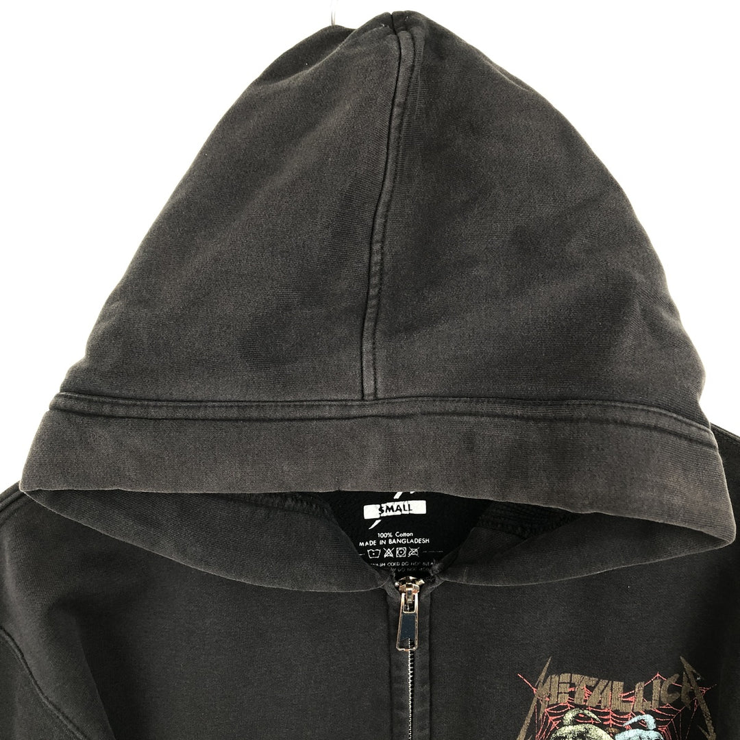Metallica plain full-zip sweatshirt hoodie, men's size S. cotton black type Vintage Second Hand