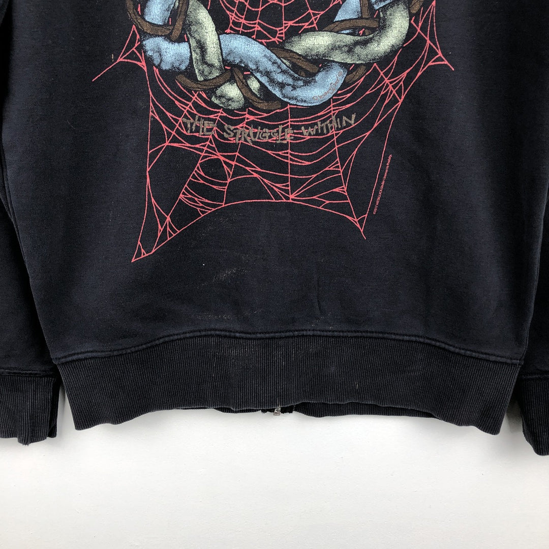 Metallica plain full-zip sweatshirt hoodie, men's size S. cotton black type Vintage Second Hand