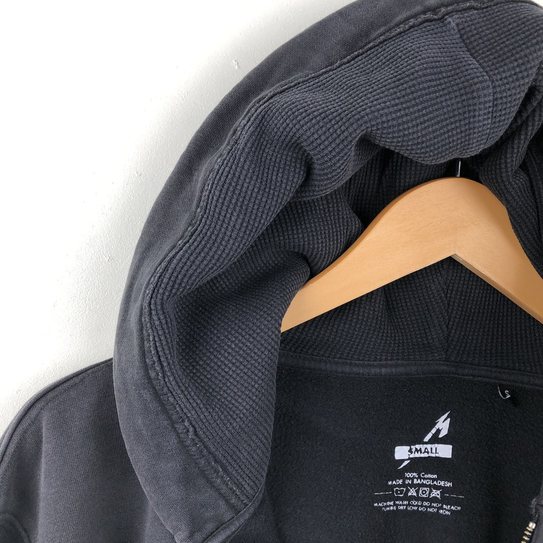 Metallica plain full-zip sweatshirt hoodie, men's size S. cotton black type Vintage Second Hand