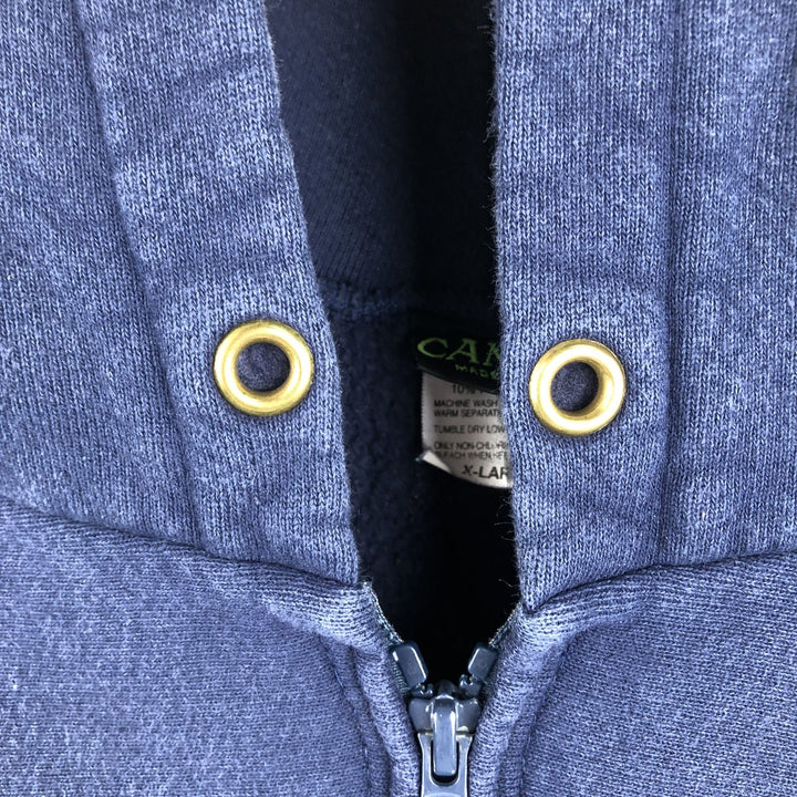 90'S CAMBER Advertising Full-Zip Sweatshirt Hoodie, Made in USA, Men's XL equivalent, Vintage cotton navy blue type Vintage Second Hand