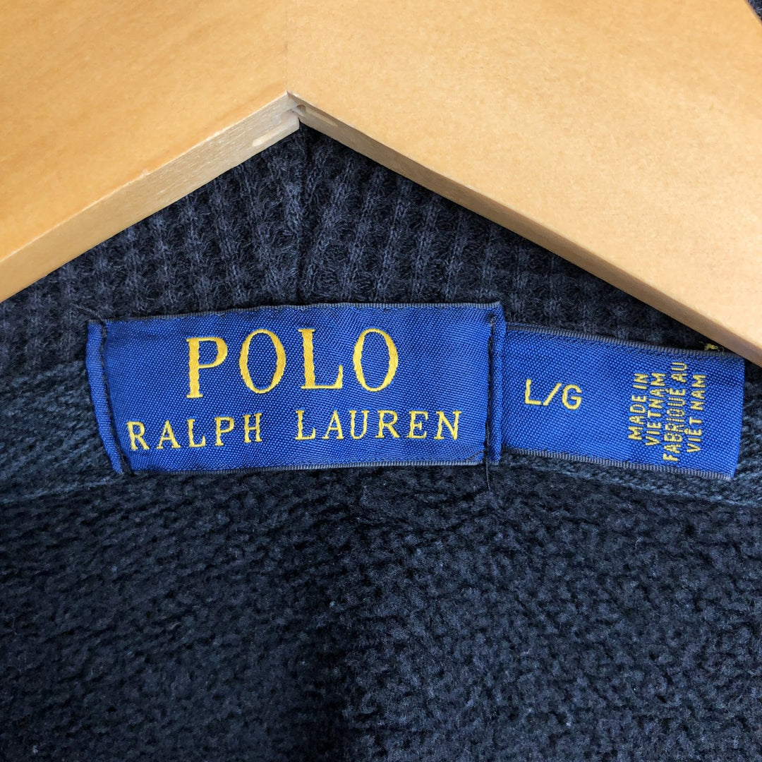 Ralph Lauren POLO RALPH LAUREN Sweat Full Zip Hoodie Men's L size cotton black type Vintage Second Hand