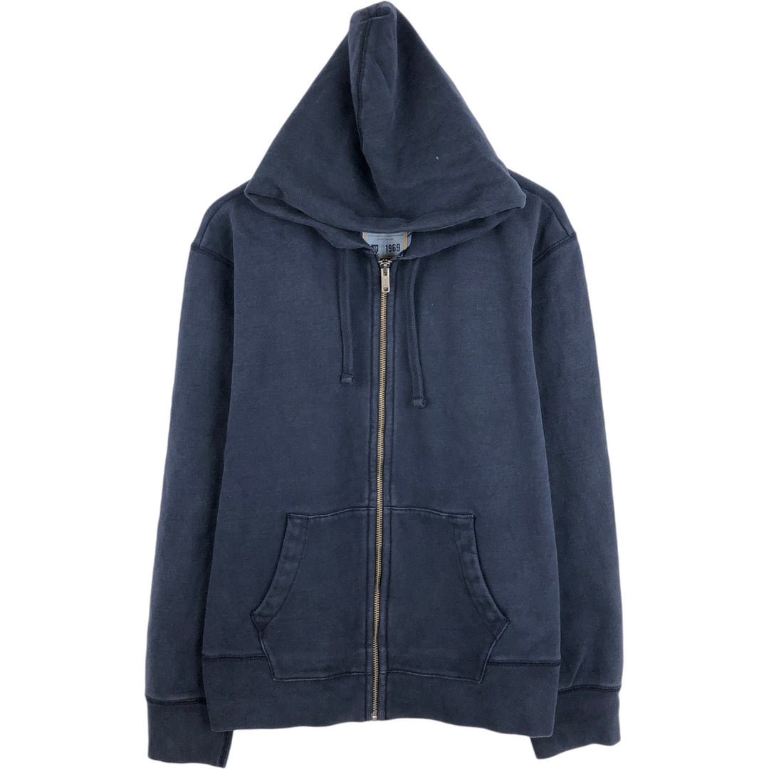 GAP Sweat Full Zip Hoodie, Men's Size L cotton navy blue type Vintage Second Hand