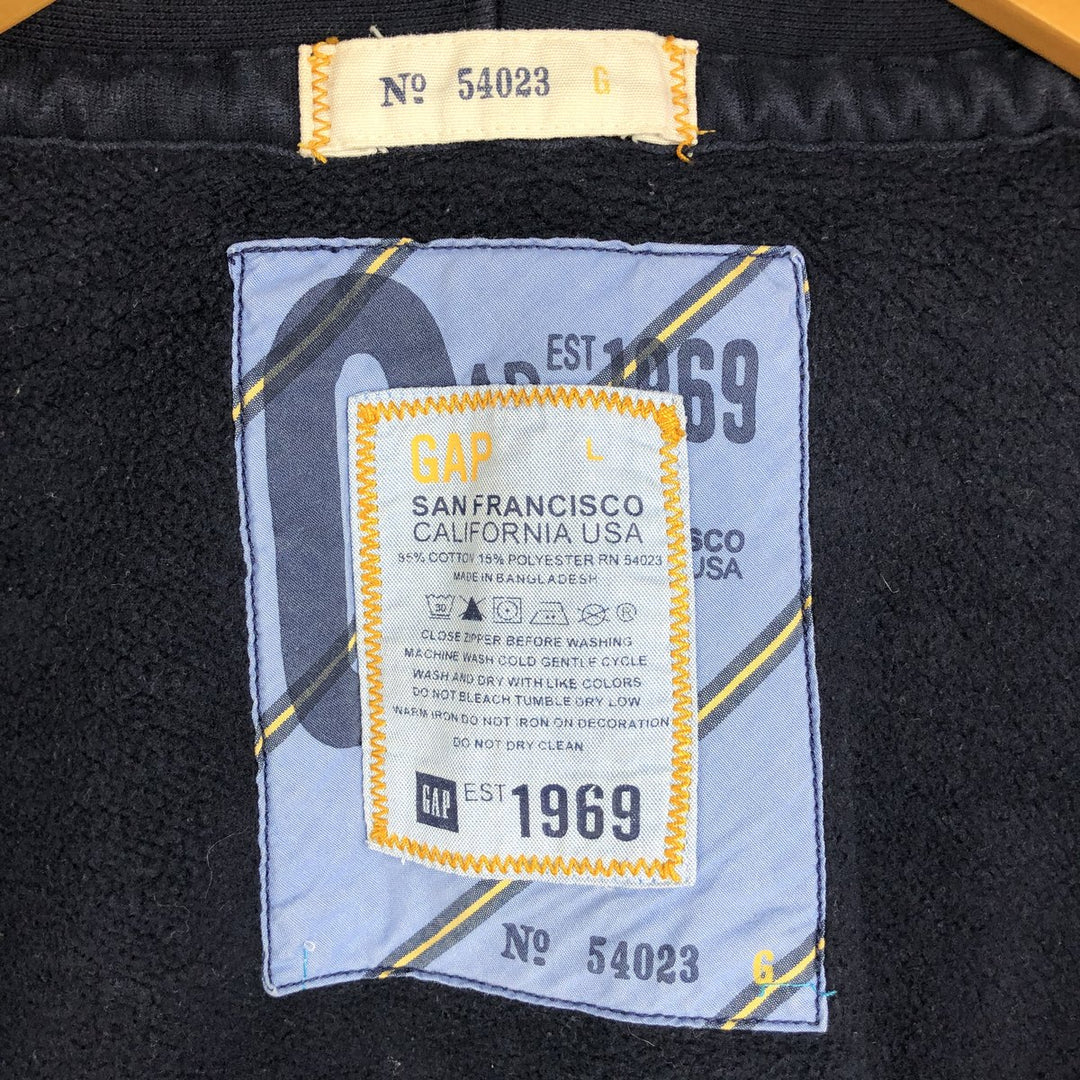 GAP Sweat Full Zip Hoodie, Men's Size L cotton navy blue type Vintage Second Hand