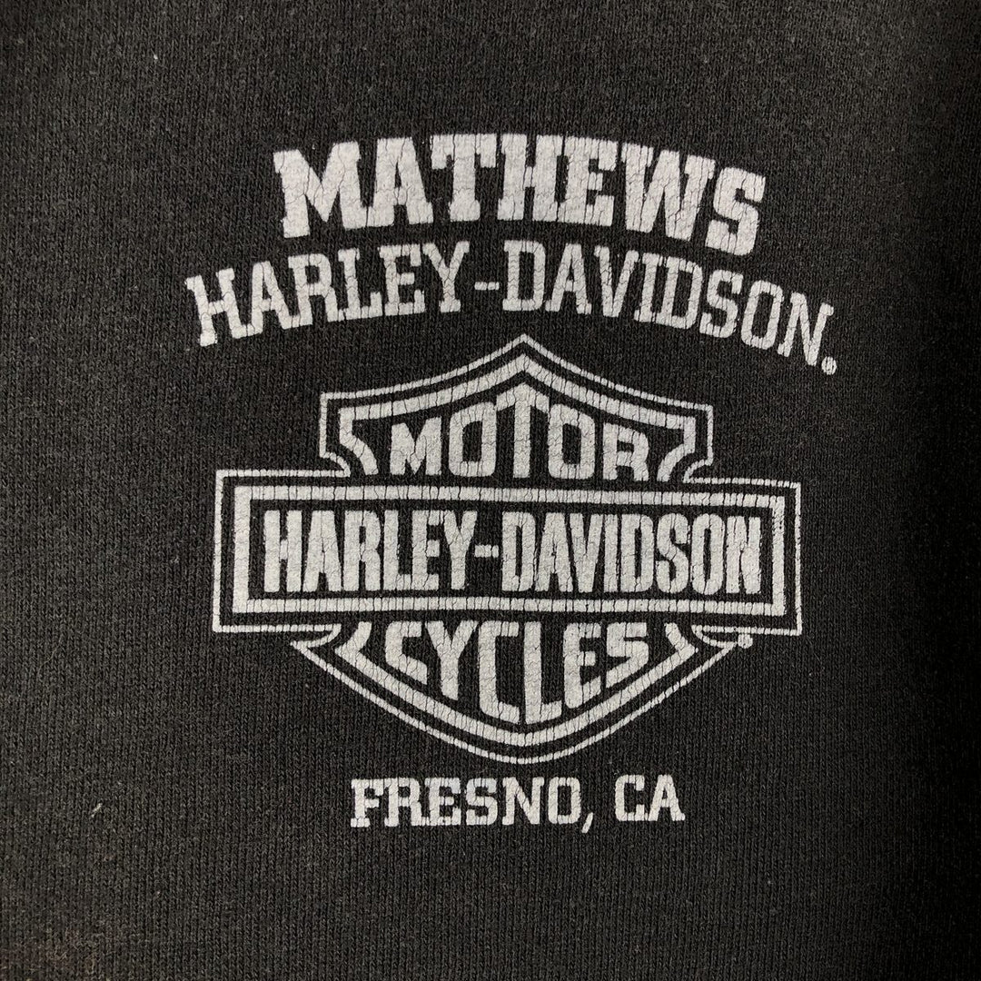 Harley-Davidson Sweat Full Zip Hoodie Men's L size cotton black type Vintage Second Hand