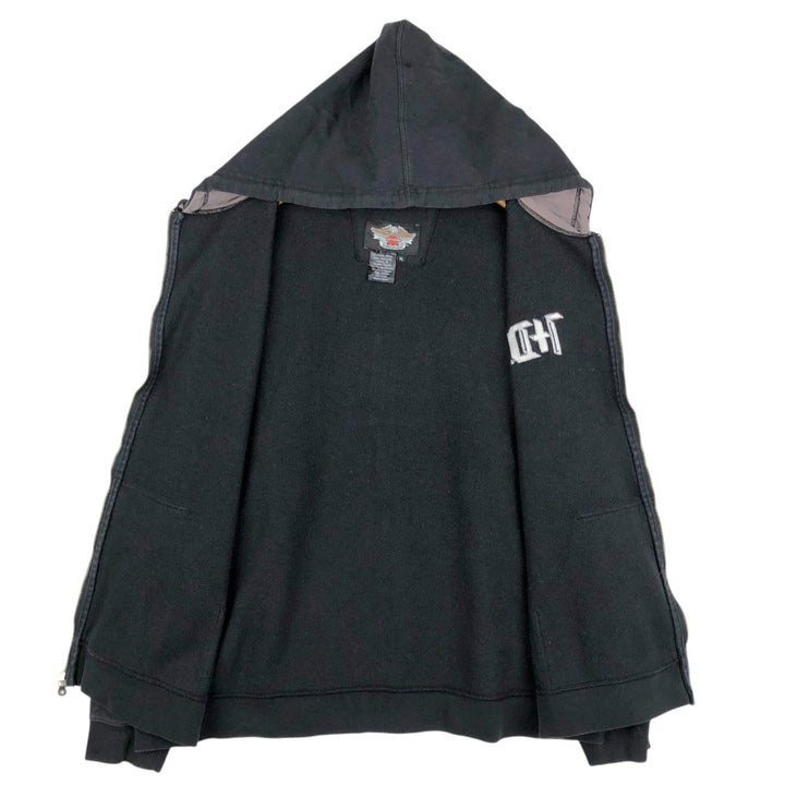 Harley-Davidson Men's Full-Zip Hoodie (XL) cotton black type Vintage Second Hand