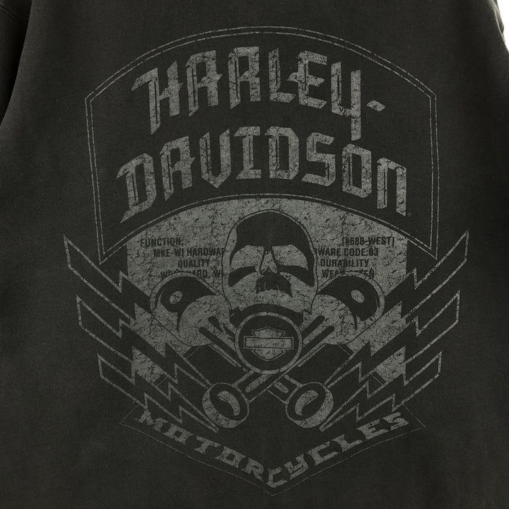 Harley-Davidson Men's Full-Zip Hoodie (XL) cotton black type Vintage Second Hand