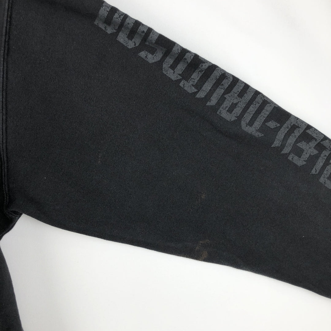 Harley-Davidson Men's Full-Zip Hoodie (XL) cotton black type Vintage Second Hand