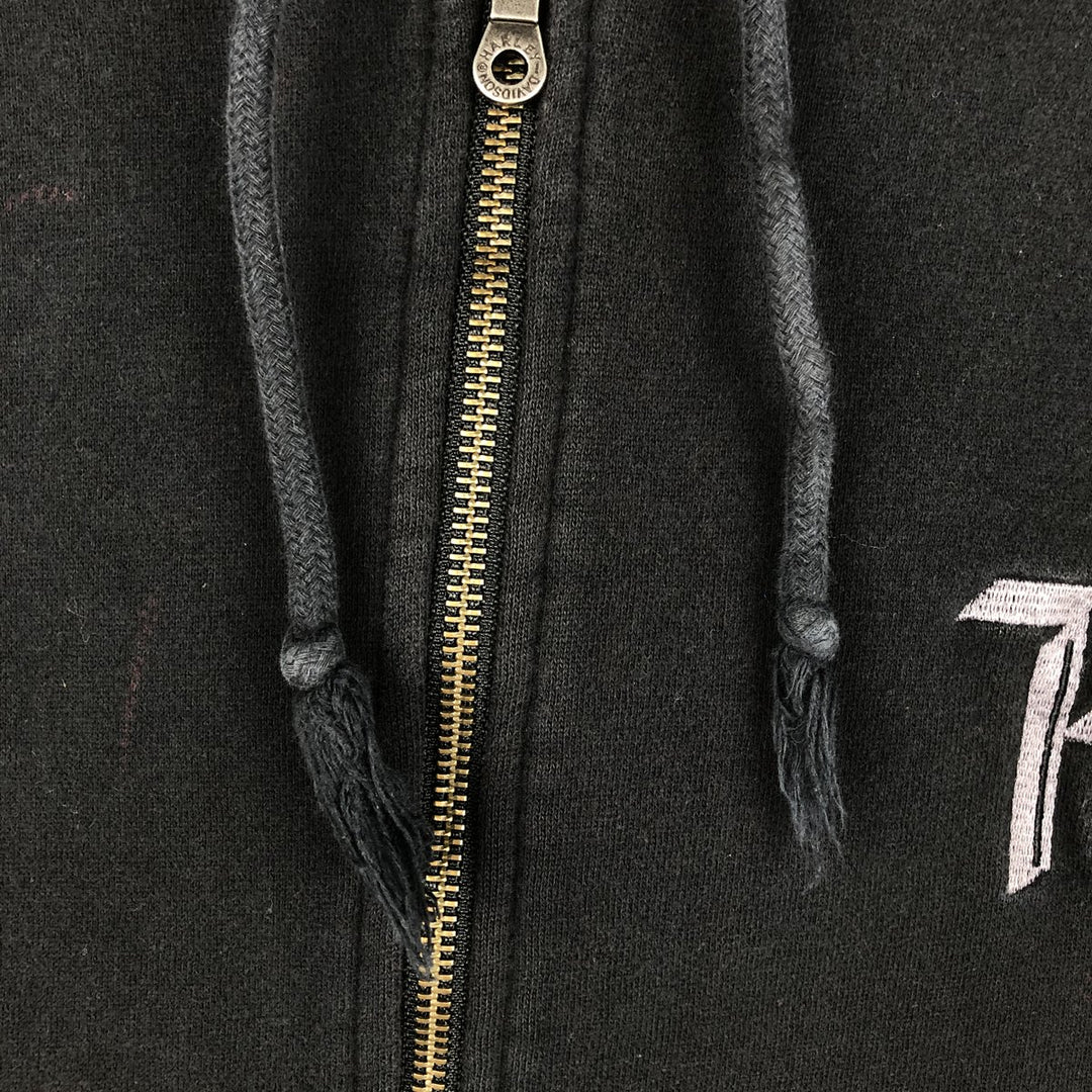 Harley-Davidson Men's Full-Zip Hoodie (XL) cotton black type Vintage Second Hand
