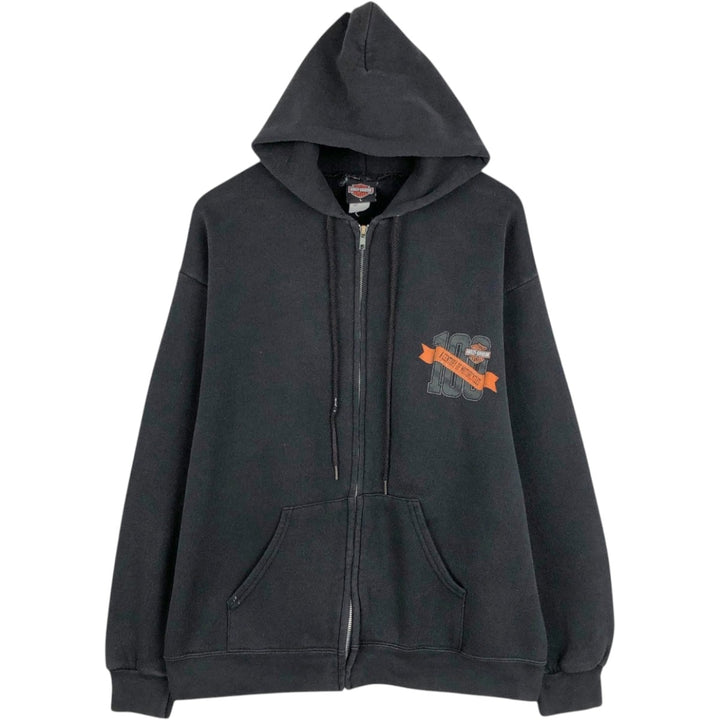 2000'S Harley-Davidson Sweatshirt Full-Zip Hoodie, Men's Size L (approx.) unclear black type Vintage Second Hand