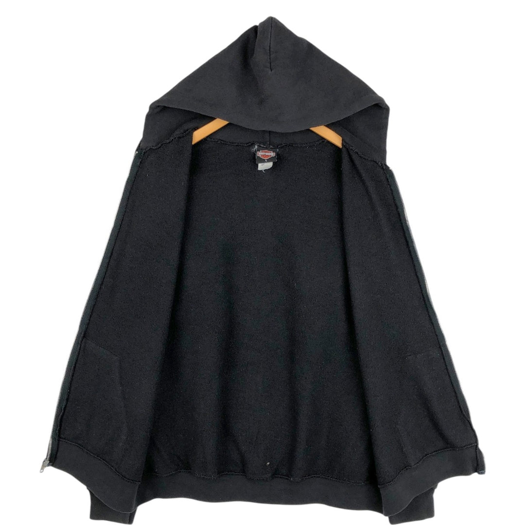 2000'S Harley-Davidson Sweatshirt Full-Zip Hoodie, Men's Size L (approx.) unclear black type Vintage Second Hand