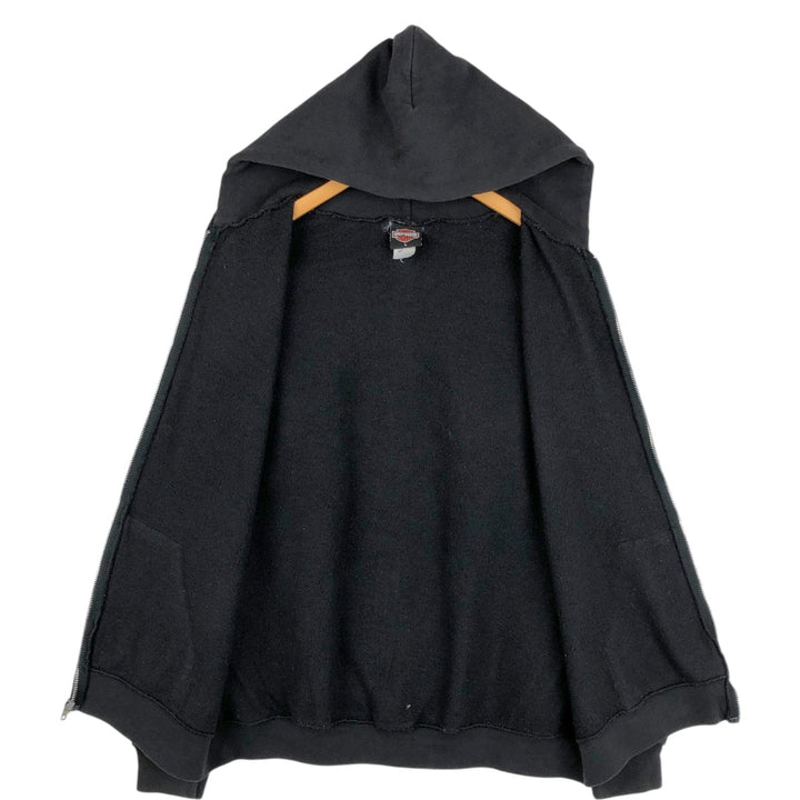 2000'S Harley-Davidson Sweatshirt Full-Zip Hoodie, Men's Size L (approx.) unclear black type Vintage Second Hand