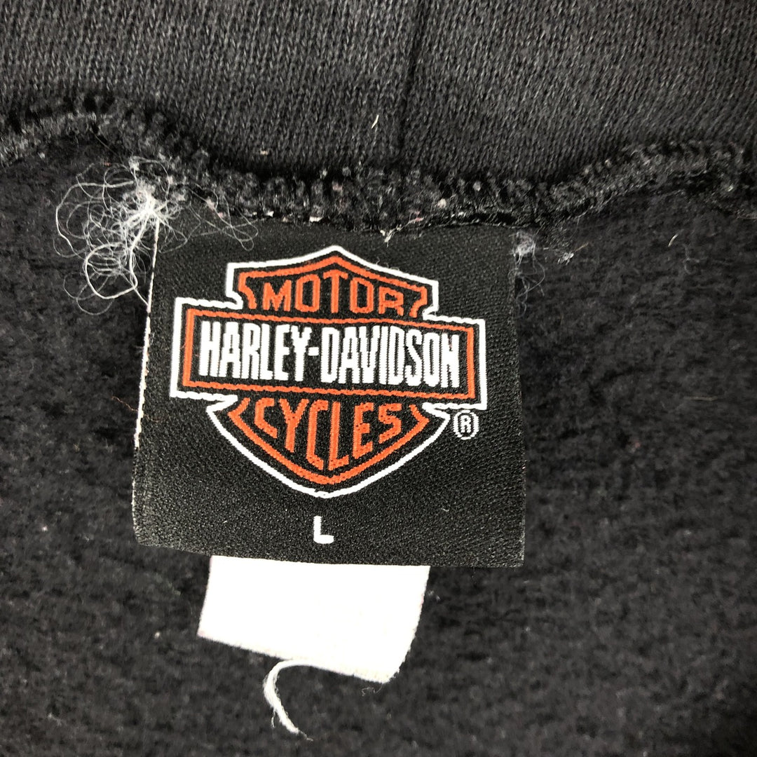 2000'S Harley-Davidson Sweatshirt Full-Zip Hoodie, Men's Size L (approx.) unclear black type Vintage Second Hand