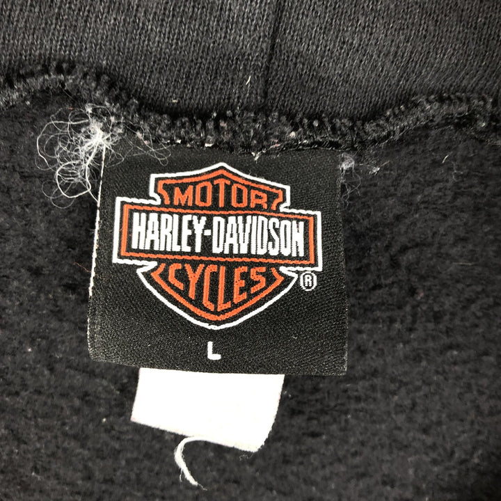 2000'S Harley-Davidson Sweatshirt Full-Zip Hoodie, Men's Size L (approx.) unclear black type Vintage Second Hand