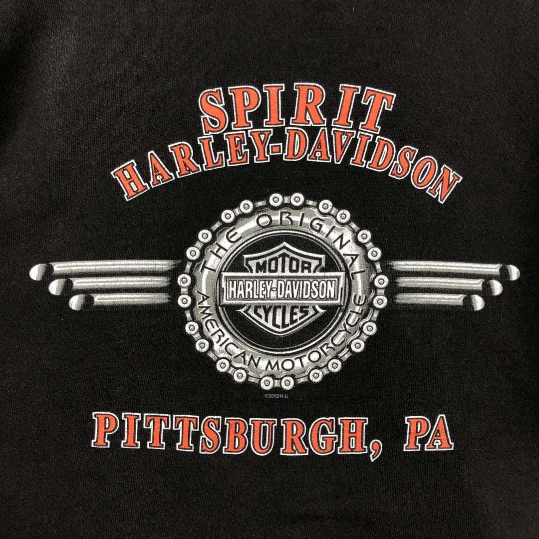 2000'S Harley-Davidson Sweatshirt Full-Zip Hoodie, Men's Size L (approx.) unclear black type Vintage Second Hand