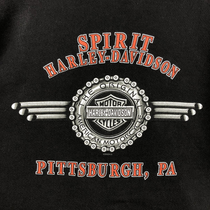 2000'S Harley-Davidson Sweatshirt Full-Zip Hoodie, Men's Size L (approx.) unclear black type Vintage Second Hand