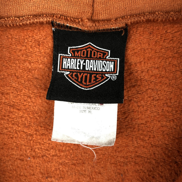 Harley-Davidson Men's Full-Zip Hoodie (XL) cotton orange type Vintage Second Hand