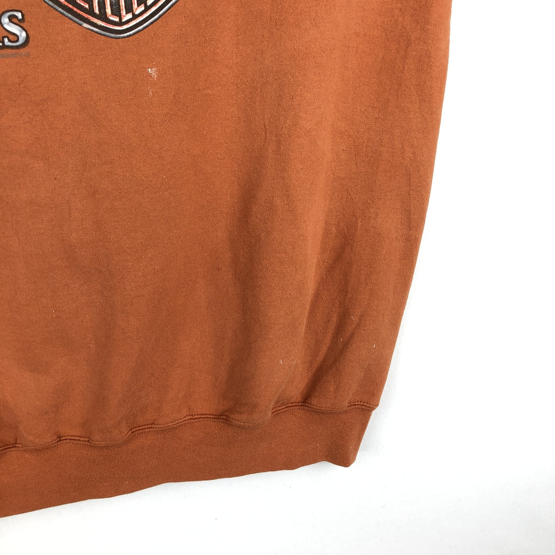 Harley-Davidson Men's Full-Zip Hoodie (XL) cotton orange type Vintage Second Hand