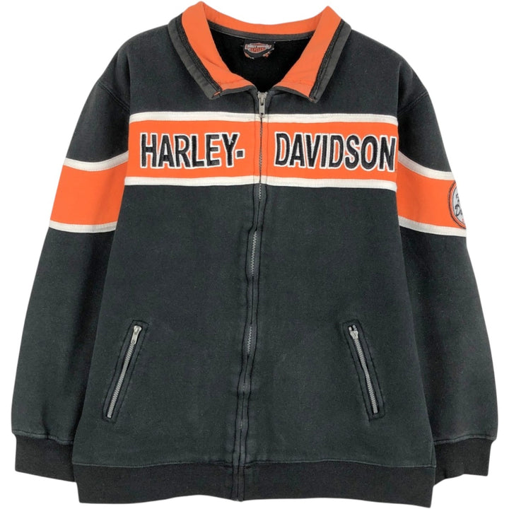 Harley-Davidson full-zip sweatshirt, men's size M unclear black type Vintage Second Hand