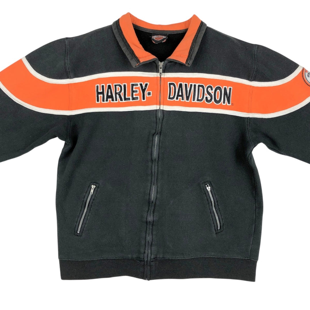 Harley-Davidson full-zip sweatshirt, men's size M unclear black type Vintage Second Hand