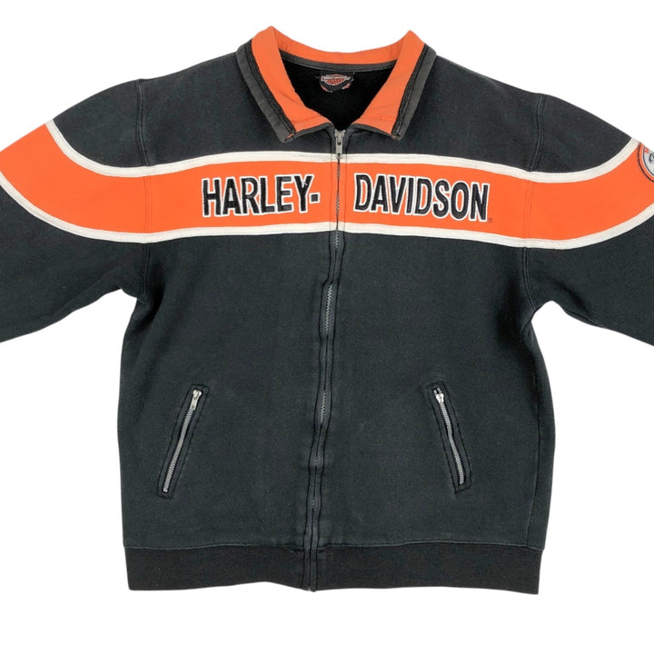 Harley-Davidson full-zip sweatshirt, men's size M unclear black type Vintage Second Hand