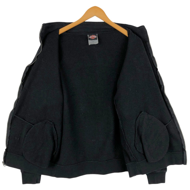 Harley-Davidson Full Zip Sweatshirt, Men's Size L cotton black type Vintage Second Hand