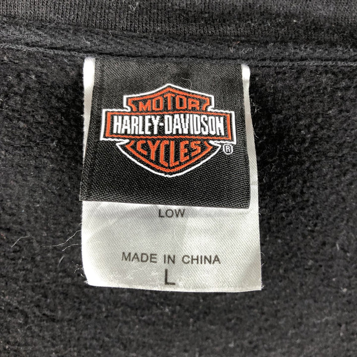 Harley-Davidson Full Zip Sweatshirt, Men's Size L cotton black type Vintage Second Hand
