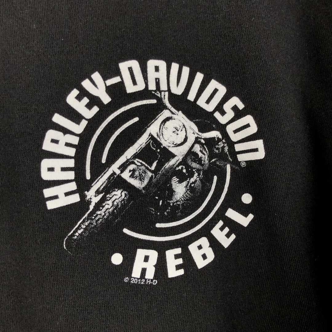 Harley-Davidson Full Zip Sweatshirt, Men's Size L cotton black type Vintage Second Hand