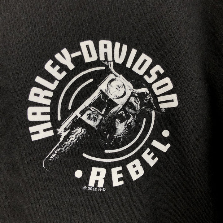 Harley-Davidson Full Zip Sweatshirt, Men's Size L cotton black type Vintage Second Hand