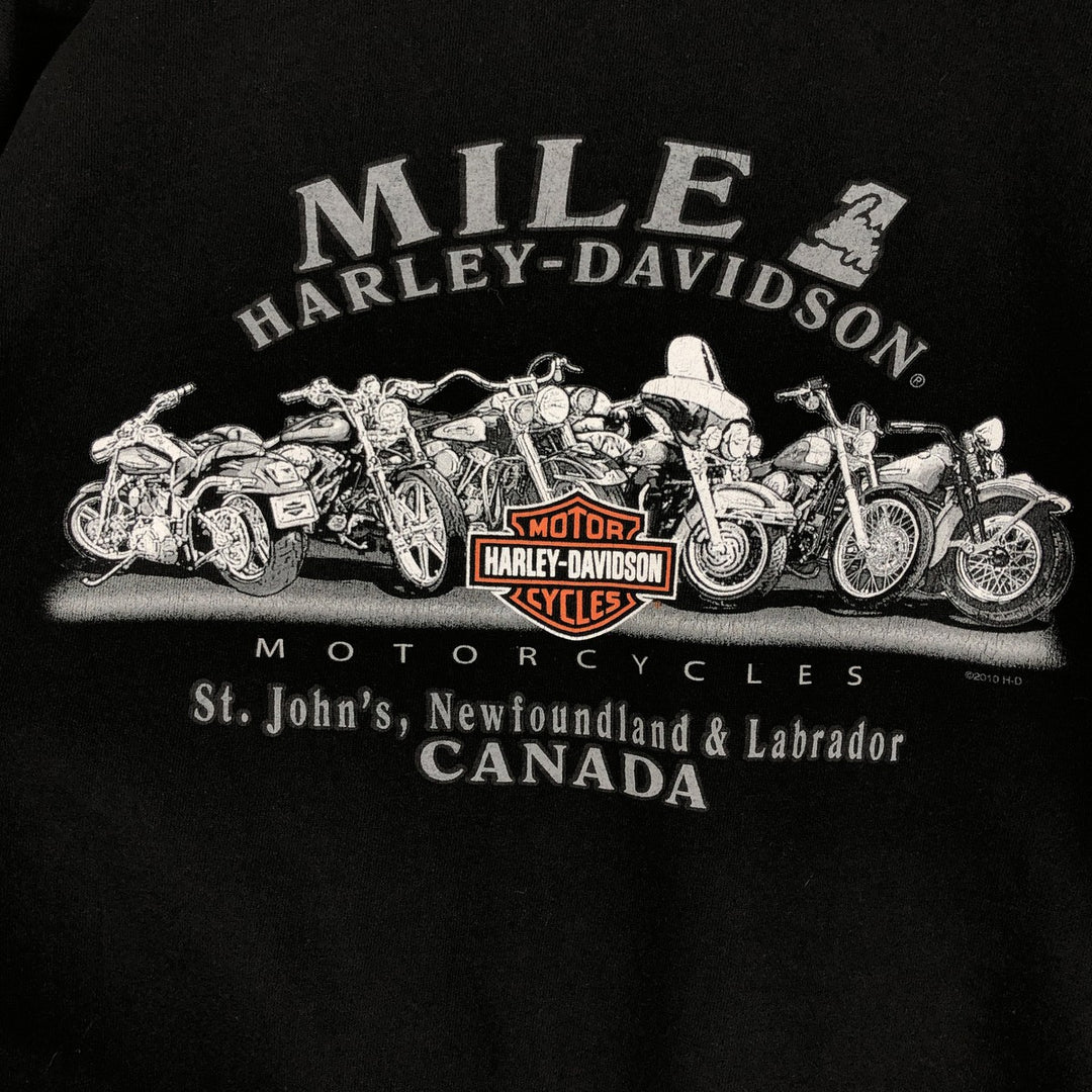 Harley-Davidson Full Zip Sweatshirt, Men's Size L cotton black type Vintage Second Hand