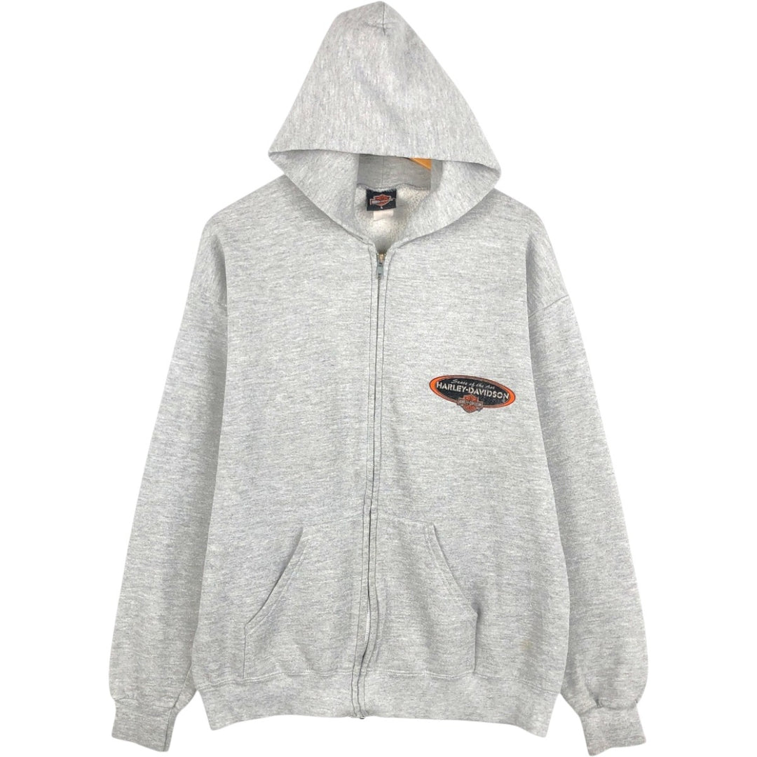 Harley-Davidson Sweat Full Zip Hoodie Men's L size cotton gray type Vintage Second Hand